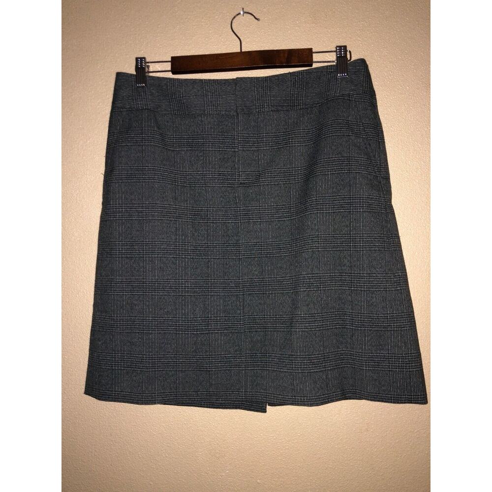 Eddie Bauer Preppy Academia Gray & Black Plaid Skirt 10